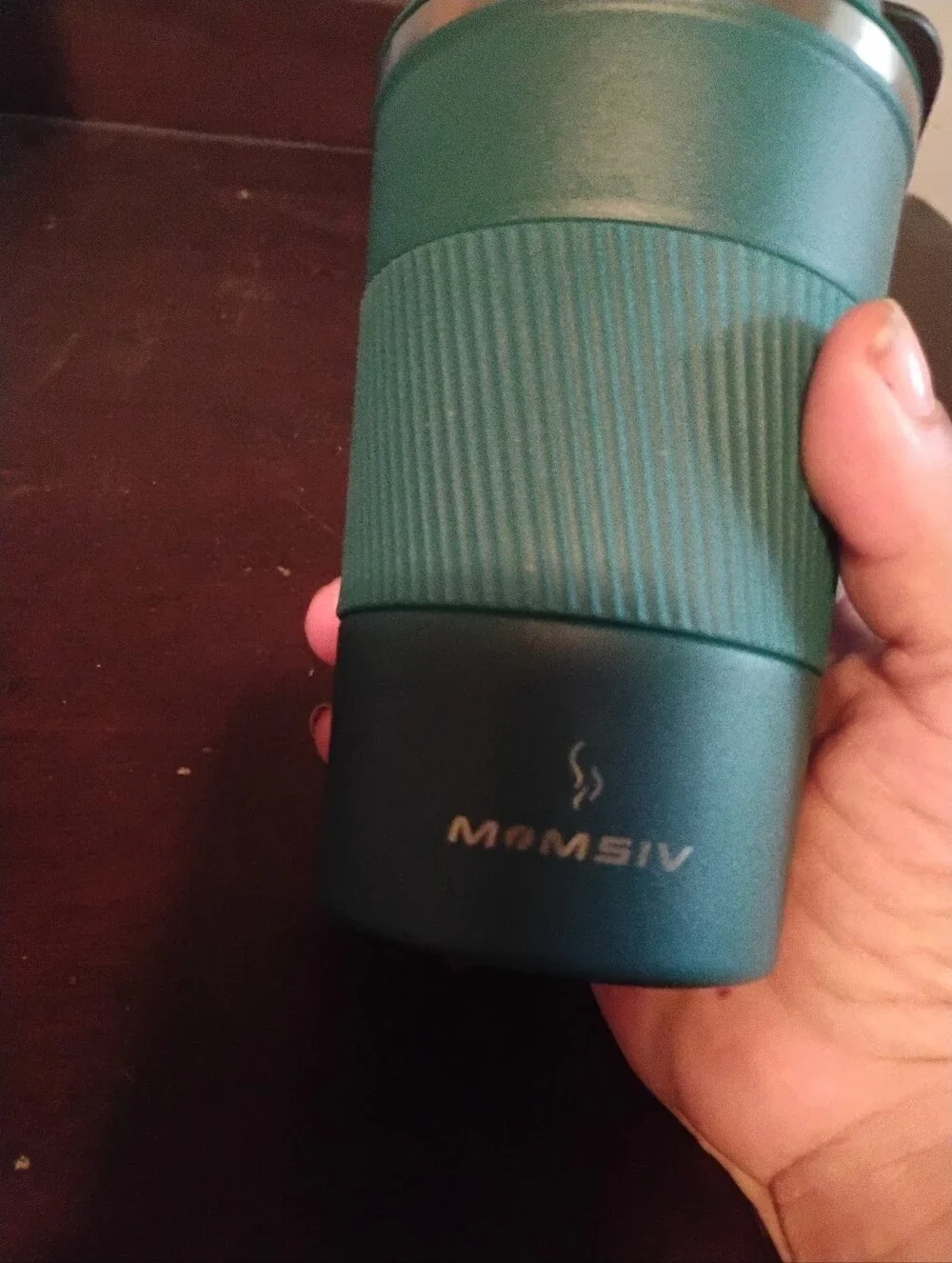 MOMSIV 12oz Insulated Travel Mug Teal Green Stainless Steel Coffee Tumbler Lid